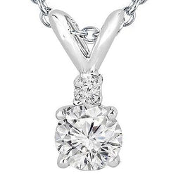 Wit Rond Labgekweekt Diamanten Hanger Ketting 2.25 Karaat Witgoud 14K