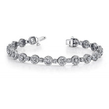 Afbeelding in Gallery-weergave laden, Witte Ronde Echt Diamanten Tennisarmband Goud 14K 9,40 Karaat
