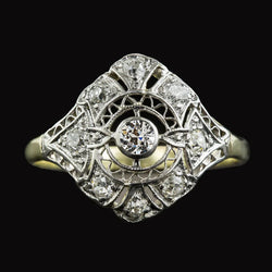 Zoals Edwardiaanse sieraden ronde oude mijn geslepen diamanten ring in vintage stijl