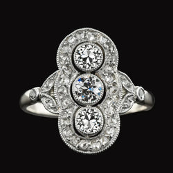 Zoals La Belle Epoque Jewelry Halo Old Miner Diamond Milgrain ring