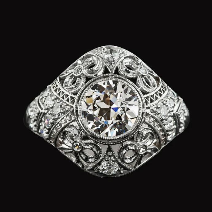 Zoals La Belle Epoque Sieraden Antieke Stijl Oude Geslepen Diamant Ring Bezel