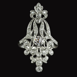 Zoals La Belle Epoque sieraden vintage stijl oude geslepen diamanten ring