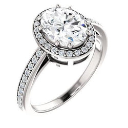 diamant Halo Ring 3,70 karaat ovale vrouwen sieraden