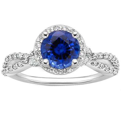 diamant Halo Sieraden Diepblauwe Saffier Split Shank Prong Set 3 Karaat - harrychadent.nl