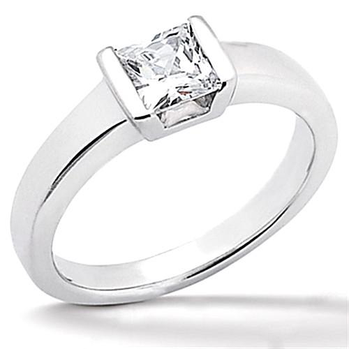 diamant Solitaire Ring prinses Geslepen 1.51 karaat witgoud 14K - harrychadent.nl
