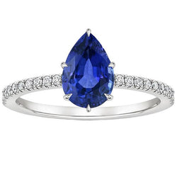 diamant & peer Solitaire Ring Blauwe Saffier Met Accenten 5,25 Karaat