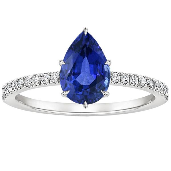 diamant & peer Solitaire Ring Blauwe Saffier Met Accenten 5,25 Karaat - harrychadent.nl