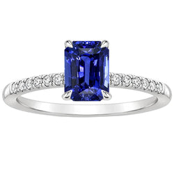 diamant solitaire accenten ring smaragd blauwe saffier 4 karaat