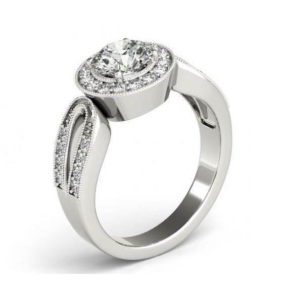 diamanten Jubileum Ronde Halo Ring 1,35 Karaat WG 14K - harrychadent.nl