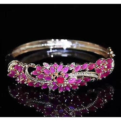 diamanten armband roze saffier 14 karaat dames rosé goud sieraden 14k