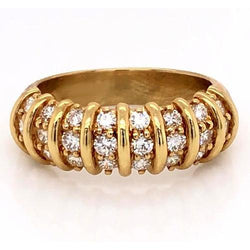 diamanten band 2 karaat vintage stijl diamant geel goud vrouwen sieraden