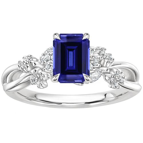 diamanten solitaire ring met accenten smaragd blauwe saffier 4 karaat - harrychadent.nl