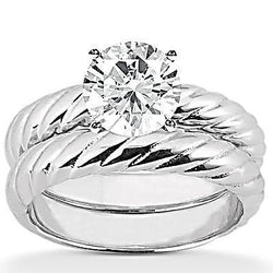 diamanten solitaire verlovingsband set 1,25 karaat witgoud
