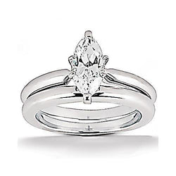 diamanten verloving Solitaire Ring Band Set 1,25 Carat Marquise WG 14K