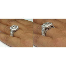 Afbeelding in Gallery-weergave laden, diamanten vrouwen Halo verlovingsring wit goud 14K accenten 5,50 kt - harrychadent.nl
