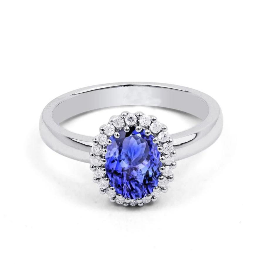 griffen set Tanzanite en diamanten 3.70 karaat trouwring 14K goud - harrychadent.nl