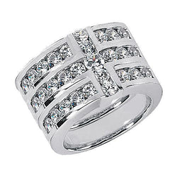 kruisvorm dames diamanten ring band set 3,40 ct. Wit goud
