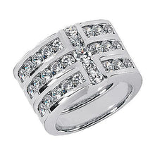 Afbeelding in Gallery-weergave laden, kruisvorm dames diamanten ring band set 3,40 ct. Wit goud - harrychadent.nl
