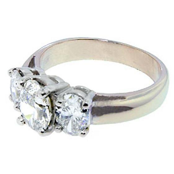 ovale diamanten 3 stenen verlovingsring 3,01 Cts. Wit goud 14K - harrychadent.nl