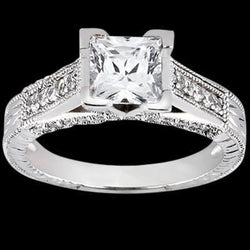 prinses centrum diamant 1.51 karaat antieke stijl verlovingsring