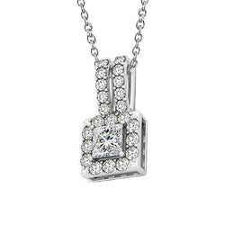prinses diamanten hanger ketting zonder ketting 1,60 karaat WG 14K