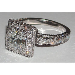 prinses diamanten verlovingsring 5,25 karaat effen instelling Nieuw