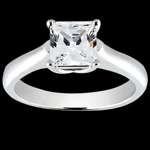 prinses geslepen 1 karaat diamanten solitaire verlovingsring wit goud 14k