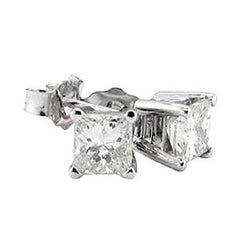 prinses geslepen diamanten dames oorbel 2,51 ct. F Vs1 Goud