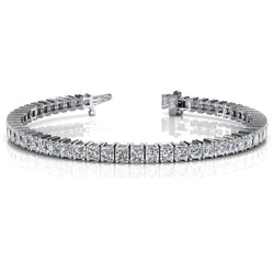 Prinsesslijpsel Natuurlijke uit de aarde gewonnen Diamanten Dames Tennisarmband 11 Karaat Witgoud 14K
