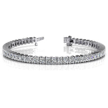 Afbeelding in Gallery-weergave laden, prinses geslepen diamanten dames tennisarmband 11 karaat witgoud 14k - harrychadent.nl
