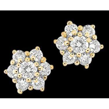 ronde diamanten studs Halo oorbel paar 4,2 ct. Geel goud - harrychadent.nl