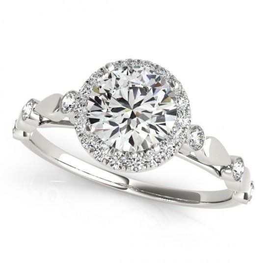 ronde halo diamant 1,50 karaat verlovingsjubileum ring WG 14K - harrychadent.nl