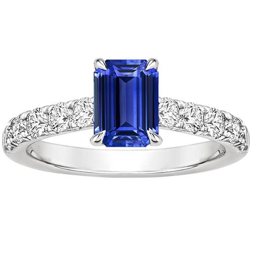 smaragd solitaire accenten ring blauwe saffier en diamant 4,25 karaat - harrychadent.nl