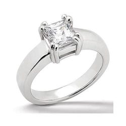 solitaire ring met prinses geslepen diamanten 0,75 ct. Wit goud 14K Nieuw