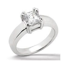 Afbeelding in Gallery-weergave laden, solitaire ring met prinses geslepen diamanten 0,75 ct. Wit goud 14K Nieuw - harrychadent.nl
