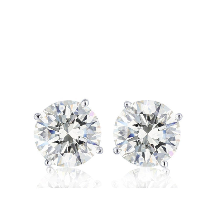 solitaire ronde geslepen 2 karaat diamanten oorknopjes wit goud 14k - harrychadent.nl