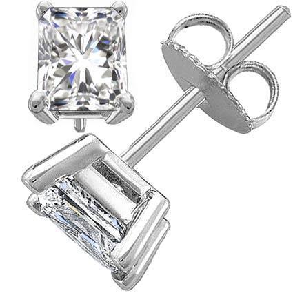 solitaire stralend geslepen diamanten oorbel 2 karaat wit goud 14K - harrychadent.nl